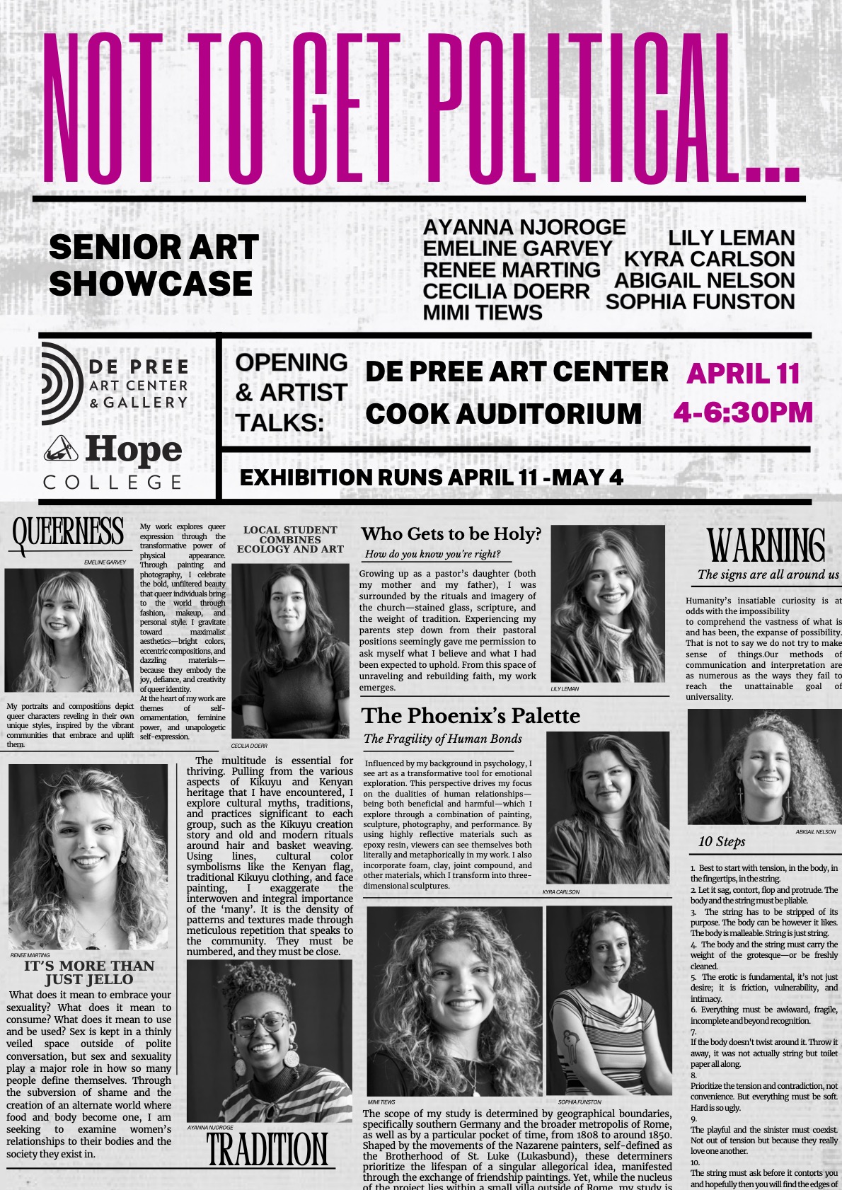 
								Portrait of Senior Show: Not to Get Political...