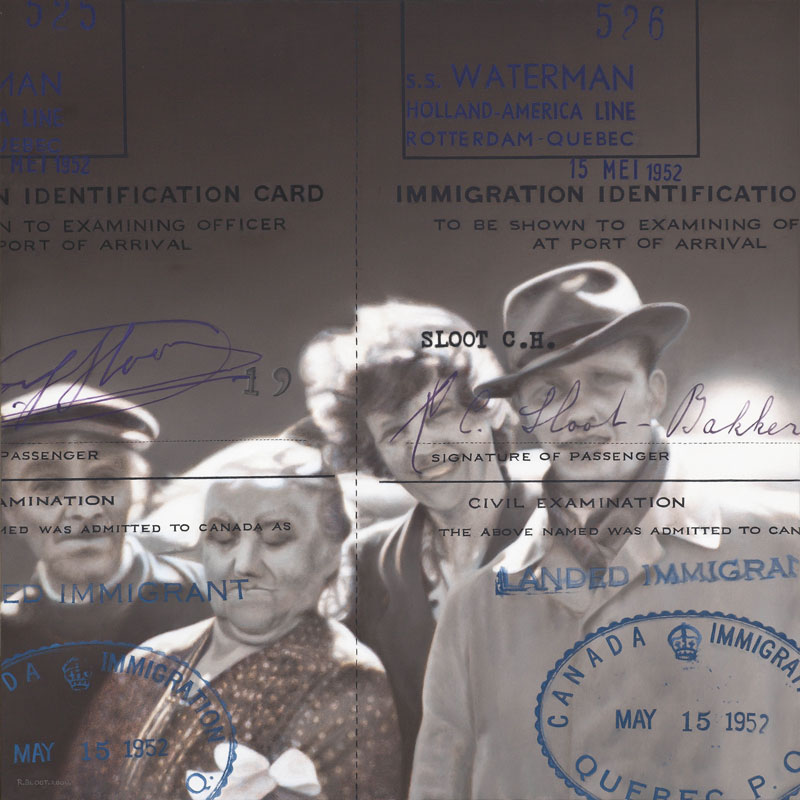 An old black and white photo of a family with cursive overlay