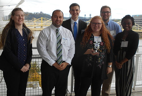 Pictured from left to right are: Baylee Kurzynski, Michael Giurini, Alexander Osterbaan (back row), Alyssa VanZanten, Marcus Brinks (back row) and Armandine Uwimana